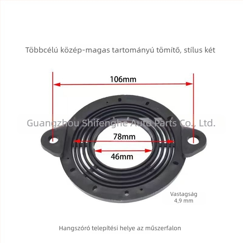 Műszerfalhoz készülő hangszóró rögzítő keret tömítéssel és alátéttel — kompatibil Toyota, Honda, Nissan és Mazda; középfrekvenciás és magas frekvenciájú hangszórók