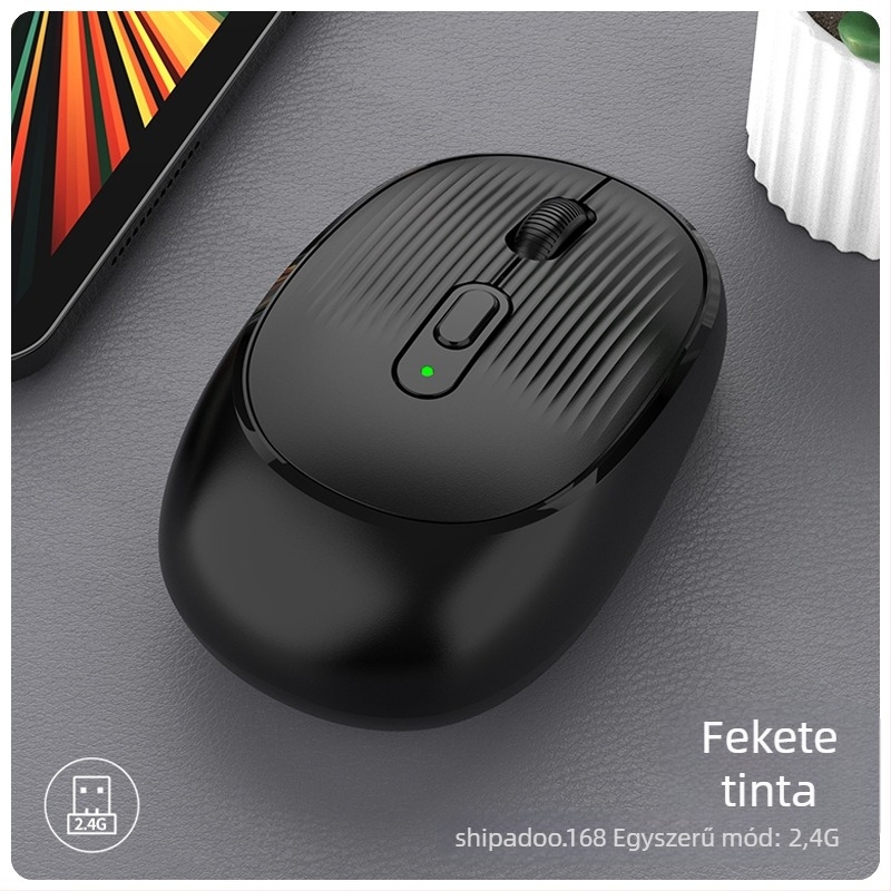 W-300 vezeték nélküli egér, 2400 DPI, Bluetooth és 2.4G dual módban, ergonomikus, Plug-and-Play