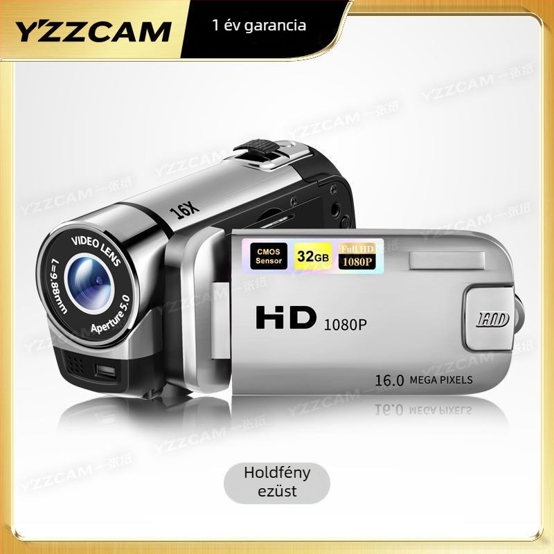 Kompakt digitális kézi kamera billenő, forgatható kijelzővel a szelfikhez; CCD szenzor 16 MP, 16x optikai zoom, optikai képstabilizálás