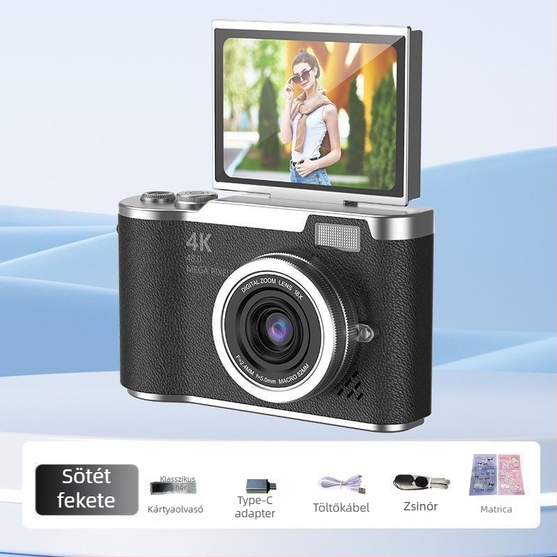 Polaroid CCD digitális kamera HD-kijelzővel, USB 2.0, SD-kártya-tárolással és stabilizációval