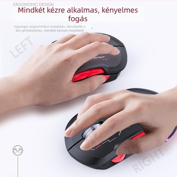 Játék egér 10 makro billentyűvel, három módú csatlakozás (kábeles, 2,4G és Bluetooth), 10000 DPI, modell W12.