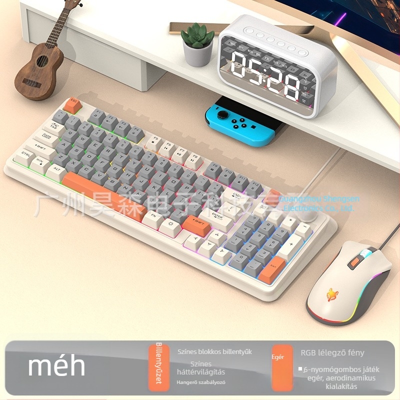 Kábeles gaming billentyűzet mechanikus érzet, RGB háttérvilágítás, 88–98 billentyű, USB, 1,5 m kábel