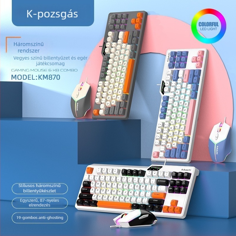 Gamer billentyűzet, 87-gombos, vezetékes, vízálló, ABS ház (87-gombos; vezetékes; vízálló; ABS ház)
