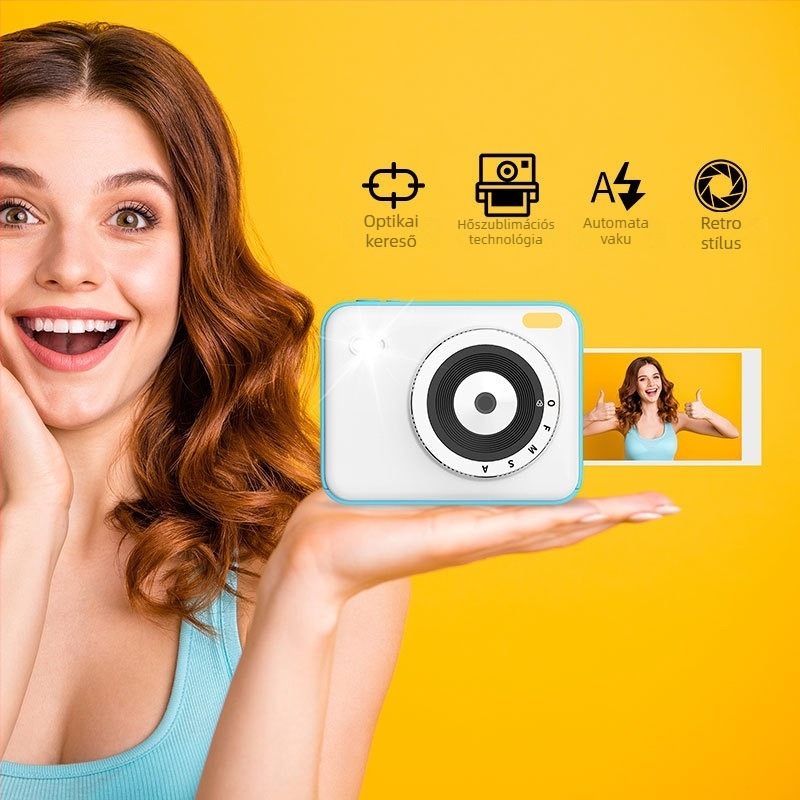 Színes nyomtatású digitális kamera – kompakt, teljesen automata működés, 48MP CCD szenzor, 16x optikai zoom, periszkóp objektív, optikai képstabilizáció, 2.8" LCD
