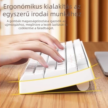 Vezeték nélküli mechanikus billentyűzet és egér készlet CK104, 106 billentyű, zöld kapcsolók
