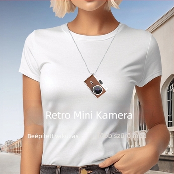 Retro mini kamera CCD1-1 1–5 MP szenzorral, TF-kártya tárhely, 2.8 hüvelykes LCD, 3–5 órás üzemidő