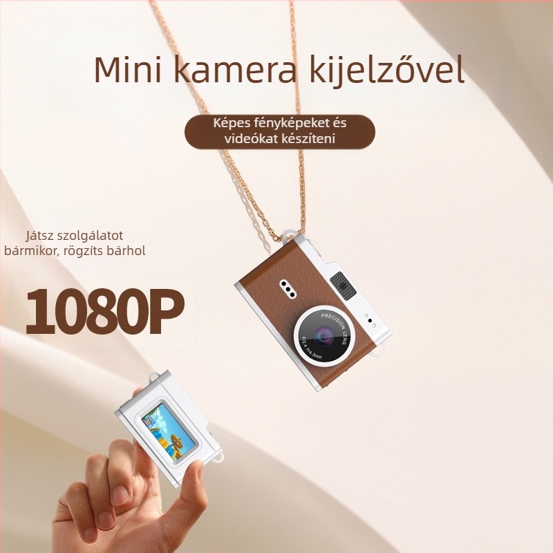 Retro mini kamera CCD1-1 1–5 MP szenzorral, TF-kártya tárhely, 2.8 hüvelykes LCD, 3–5 órás üzemidő