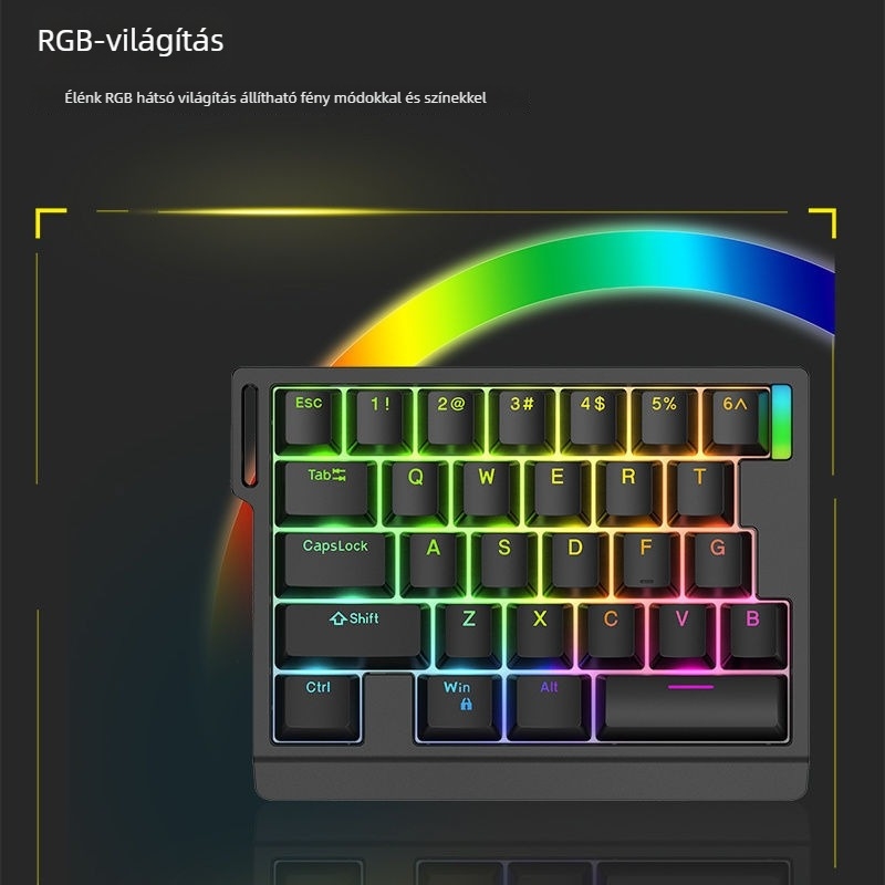 Egykezes numerikus billentyűzet mágneses tengellyel, 8K RGB háttérvilágítás, kábeles játékbillentyűzet