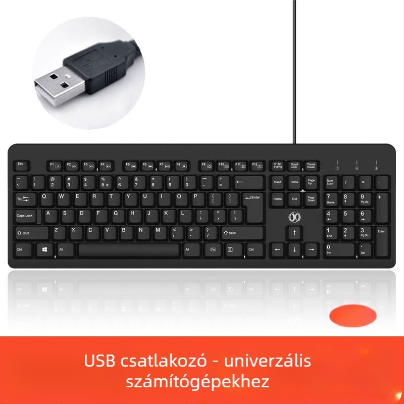 Vezetékes billentyűzet asztali számítógépekhez és notebookhoz PS/2 és USB interfeszkel, irodai és játék használatra
