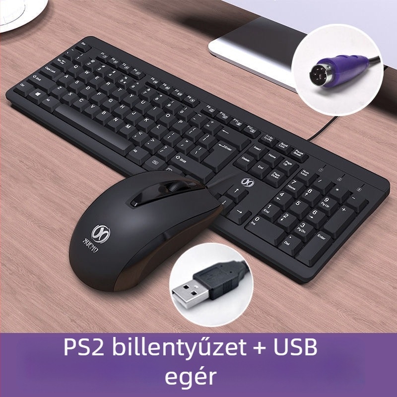Vezetékes billentyűzet asztali számítógépekhez és notebookhoz PS/2 és USB interfeszkel, irodai és játék használatra