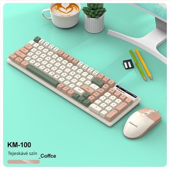 Vezetékes billentyűzet és egér készlet, mechanikus érzet, fény nélkül, csuklótámasz nélkül, számítógéphez