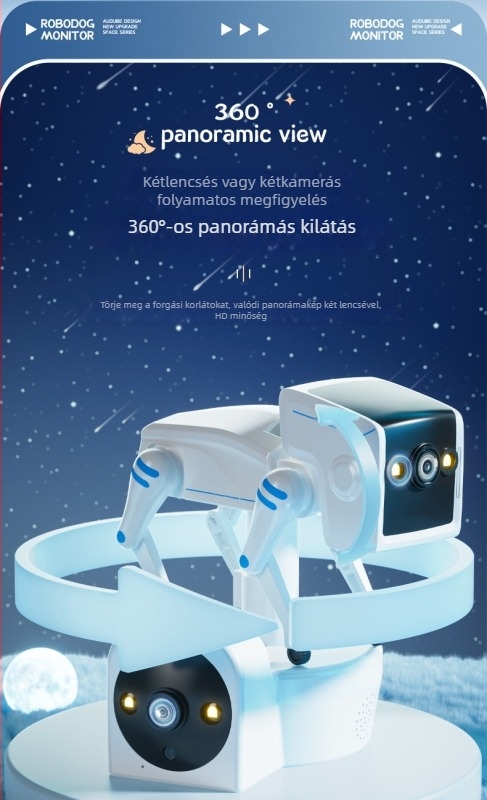 Okos beltéri kamera 1080p, 3,6 mm objektív, éjjellátás, kettős kijelző, vezérlés mobilalkalmazáson keresztül