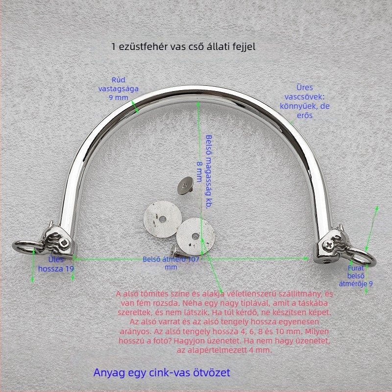 Táska hardver készlet kör- és félkör alakú fogantyúkkal, üreges markolatokkal, fémrögzítésű fogantyúkkal, bambusz gyöngyös kiegészítőkkel és hordozó gyűrűkkel — 2024 tavasz.