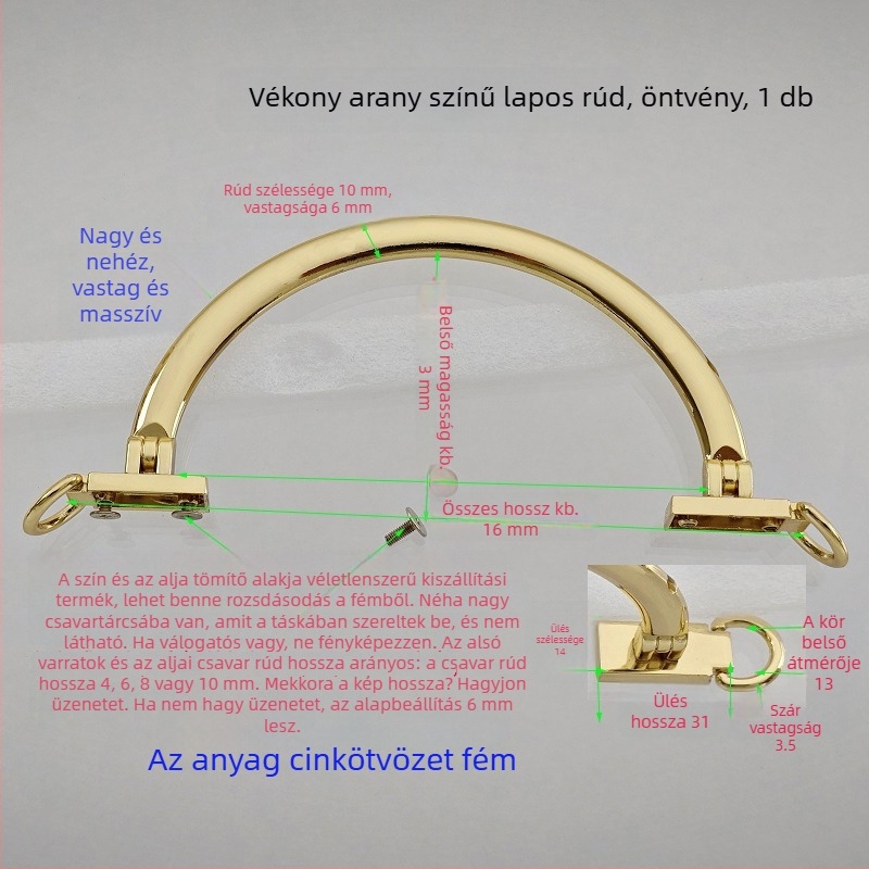 Táska hardver készlet kör- és félkör alakú fogantyúkkal, üreges markolatokkal, fémrögzítésű fogantyúkkal, bambusz gyöngyös kiegészítőkkel és hordozó gyűrűkkel — 2024 tavasz.