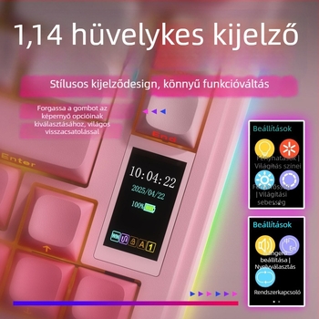 Wolf Spider S75Pro Hárommódos mechanikus gamer billentyűzet, 80 gomb, Bluetooth, RGB háttérvilágítás