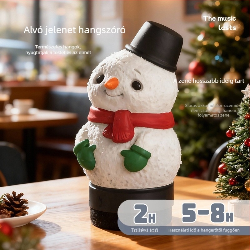 Bluetooth hangszóró éjjeli fénnyel és órával, hordozható mágneses hátlapi klippel, 5W, Bluetooth 5.3, 100 Hz–20 kHz, 10 m hatótávolság, beépített akkumulátor