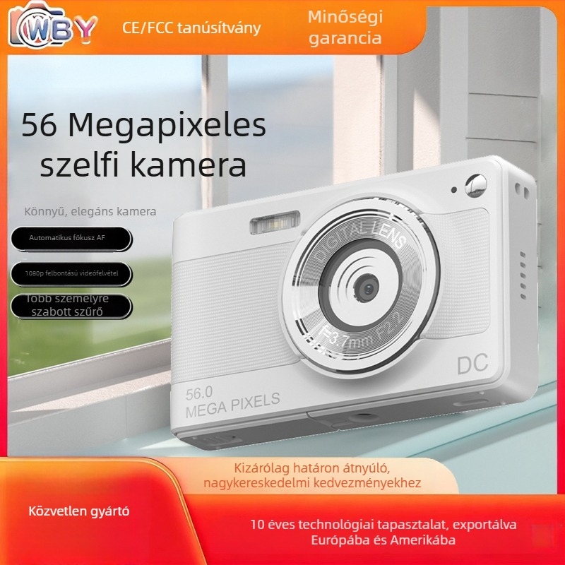 CCD-digitális kamera autofókusszal — 56 MP, 16x optikai zoom, arcprioritás funkció, elektronikus képstabilizáció, USB 2.0