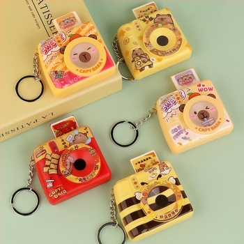 Kulcstartó játék tengerimalac és világító Polaroid kamera, Three Kids, műanyag, aranyos stílus