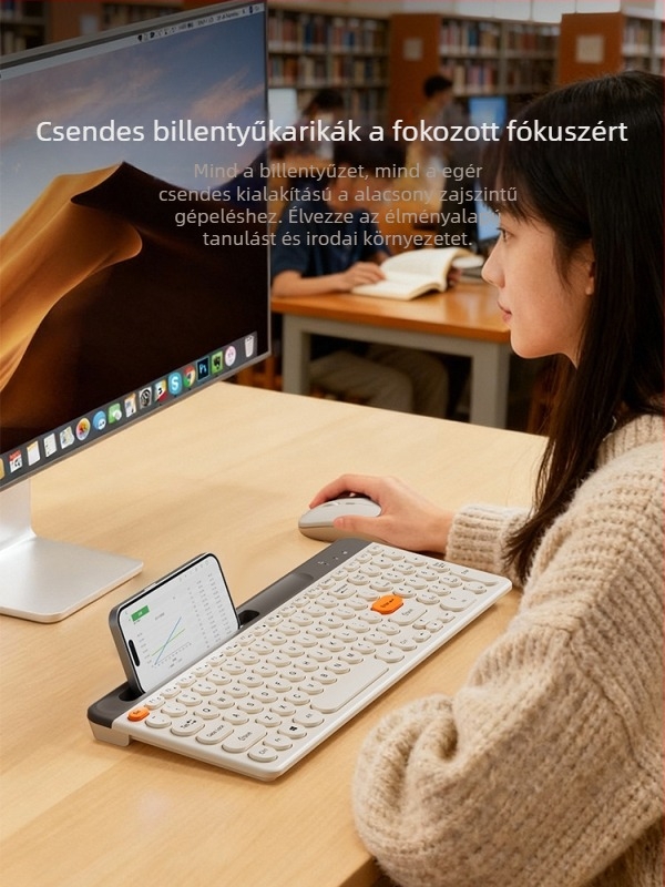 Számkódos billentyűzet és egér készlet Type-C csatlakozással asztali számítógépekhez (Műanyag kivitel, háttérvilágítás nélkül, X architektúra gombok)