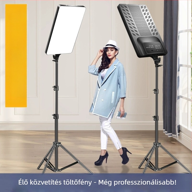LED panel élő fotózáshoz töltőfényhez — 51–100W, 220V, tri-színű LED, függőleges rögzítés, testreszabható