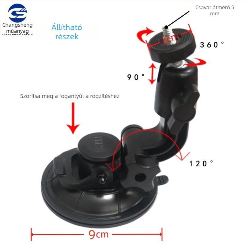 GoPro autó vákuumos tartó - cssj műanyag kiegészítő HERO9/8/7 Mini-hez, kompatibil akciókamerákkal; tartalmaz 1 mini szívófejet; számlázás elérhető