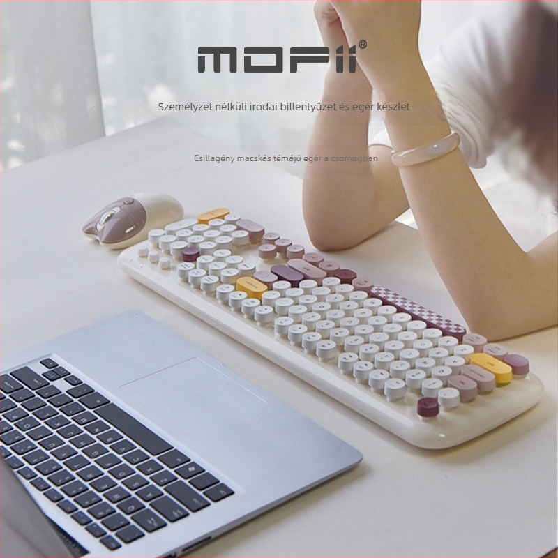 MOFII Zero Vezeték nélküli billentyűzet és egér készlet – USB interfészek, 1600dpi fotóelektronikus, ergonomikus, vízálló, irodai/notebook használatra