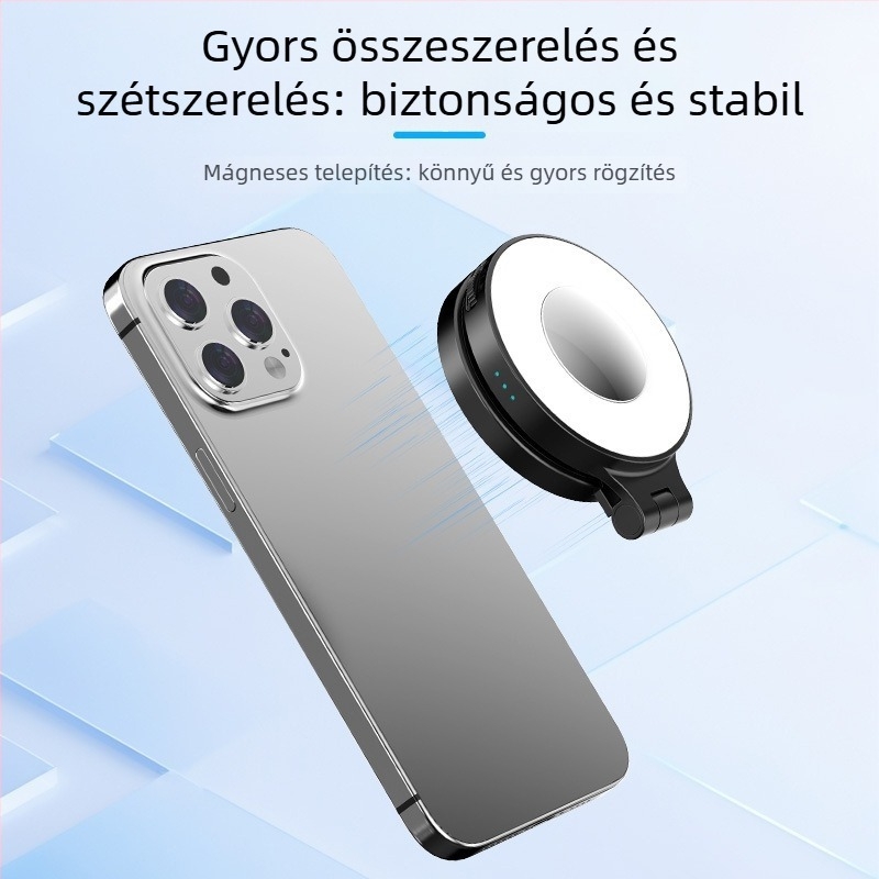 Jialan U01 Összecsukható Selfie Fény Mobiltelefonhoz, 3 Színhőmérséklet, 2500K–9900K Állítható LED ≤10W, Kézi Használat