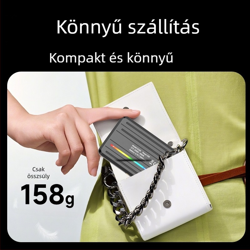 LED töltőfény mobiltelefonhoz – D10s, 4W, 5V, kézi használat, három színhőmérséklet