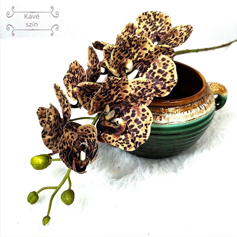 Mesterséges Magnolia Phalaenopsis orchidea — Kis Phalaenopsis, Fajta: Phalaenopsis, Márka: Wing Bee Craft Museum, Anyag: 35888897805, Használat: esküvők, fotó kellékek, otthoni dekoráció