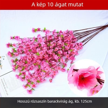 Hatágú barackvirágfa beltéri és kültéri dekorációhoz — szatén virágok, Kézművesség: Egyéb; Alkalmazás: Házi dekoráció/Tájépítés