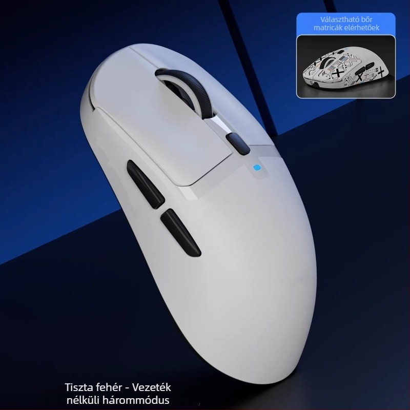 Hárommódú vezeték nélküli gamer egér – 2.4G/Bluetooth kapcsolattal, 2400dpi, 6 programozható gomb, makró programozás, töltő-dok vezeték nélküli töltéssel