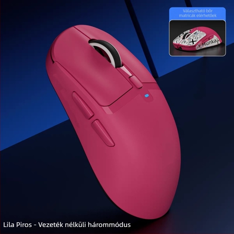 Hárommódú vezeték nélküli gamer egér – 2.4G/Bluetooth kapcsolattal, 2400dpi, 6 programozható gomb, makró programozás, töltő-dok vezeték nélküli töltéssel