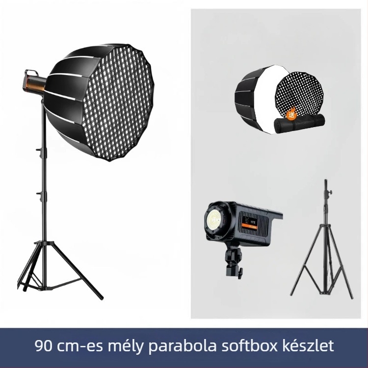 LED töltőfény élő közvetítéshez, mély vetítő rács, YM-S600, 100W, 110-220V, három színhőmérséklet