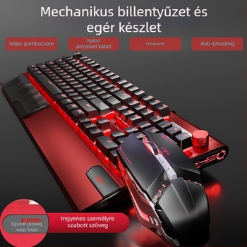Langtu K1000 Mechanikus billentyűzet, egér és headset készlet – 104 gomb, vezetékes, RGB háttérvilágítás, mechanikus kapcsoló