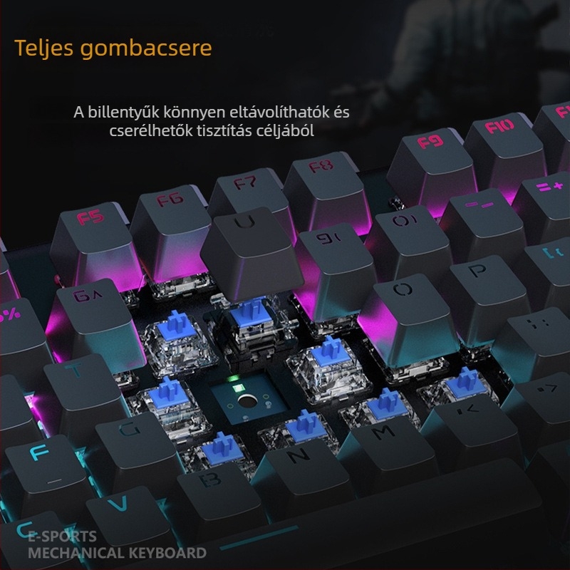 Langtu K1000 Mechanikus billentyűzet, egér és headset készlet – 104 gomb, vezetékes, RGB háttérvilágítás, mechanikus kapcsoló