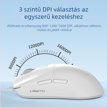 Langtu T6 kábeles optikai egér, ergonómikus kialakítás, 1600 DPI, 5 gomb