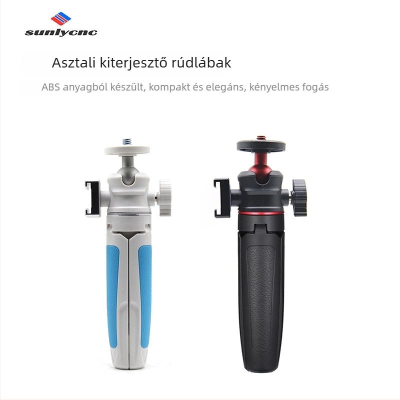 Mobiltelefonhoz és tükör nélküli kamerához való állvány gömbpan-tilt PTZ-vel, alumínium ötvözet + ABS, teherbírás max. 2 kg, kézi selfie