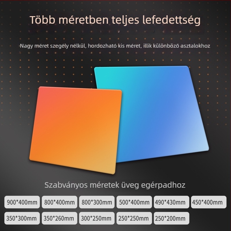 Testreszabható edzett üveg egérpad mikro-bevéséssel, egyedi logó, nagy asztali matrac játékokhoz és e-sporthoz