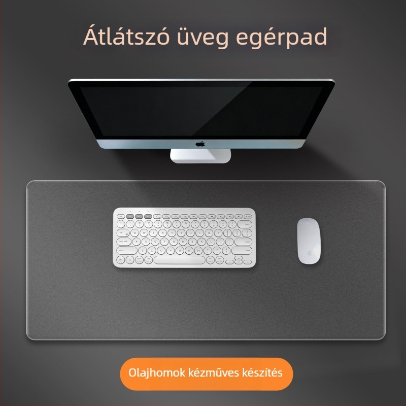 Testreszabható edzett üveg egérpad mikro-bevéséssel, egyedi logó, nagy asztali matrac játékokhoz és e-sporthoz