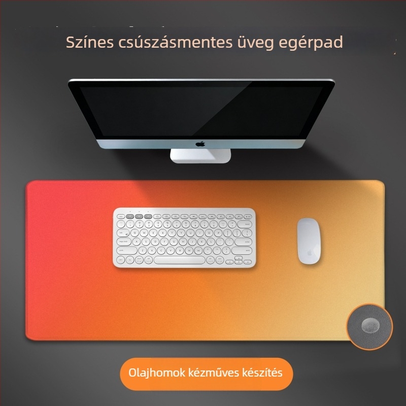 Testreszabható edzett üveg egérpad mikro-bevéséssel, egyedi logó, nagy asztali matrac játékokhoz és e-sporthoz