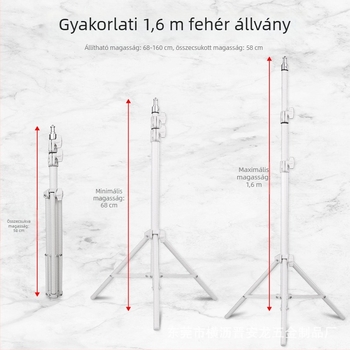 Mobiltelefonra szánt gömbfejes háromlábas állvány, 3 részes, SPCC anyag, teherbírás 5 kg, gyorskioldó lemez nélkül