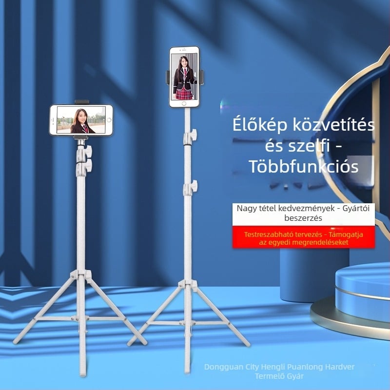 Mobiltelefonra szánt gömbfejes háromlábas állvány, 3 részes, SPCC anyag, teherbírás 5 kg, gyorskioldó lemez nélkül
