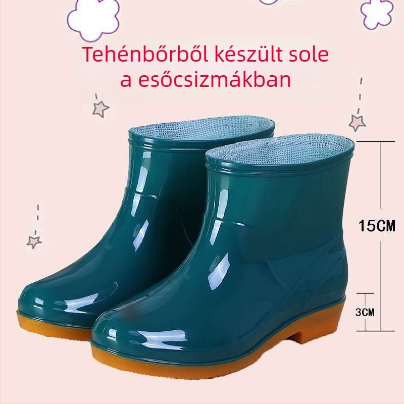 Női gumicsizmák esőre, felső része gumiból, felnőtteknek, őszre és télre
