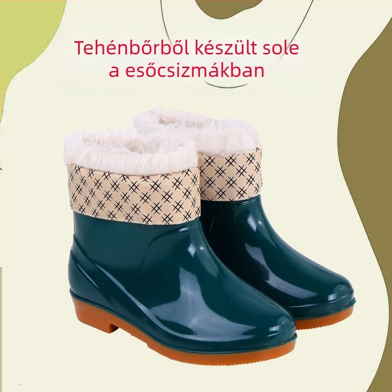 Női gumicsizmák esőre, felső része gumiból, felnőtteknek, őszre és télre