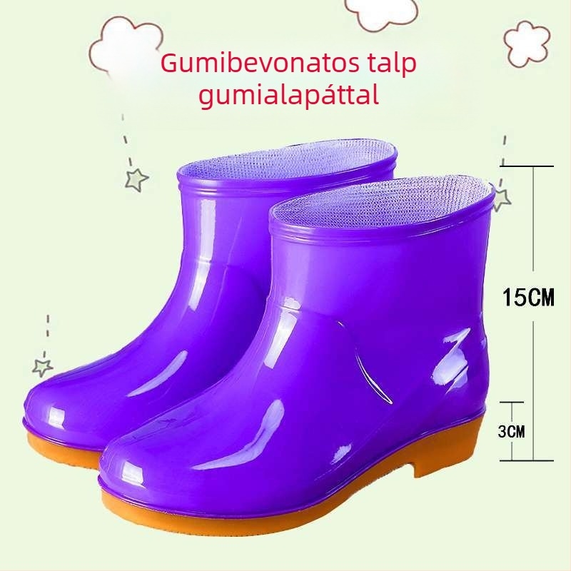 Női gumicsizmák esőre, felső része gumiból, felnőtteknek, őszre és télre
