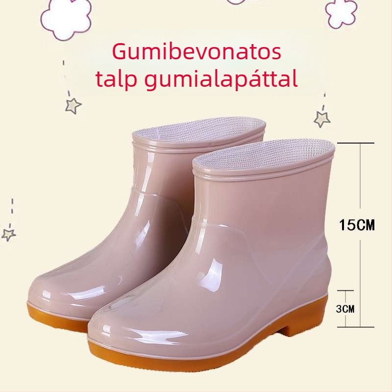 Női gumicsizmák esőre, felső része gumiból, felnőtteknek, őszre és télre