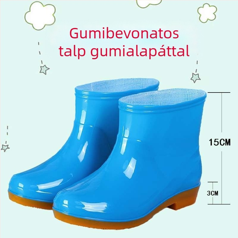 Női gumicsizmák esőre, felső része gumiból, felnőtteknek, őszre és télre