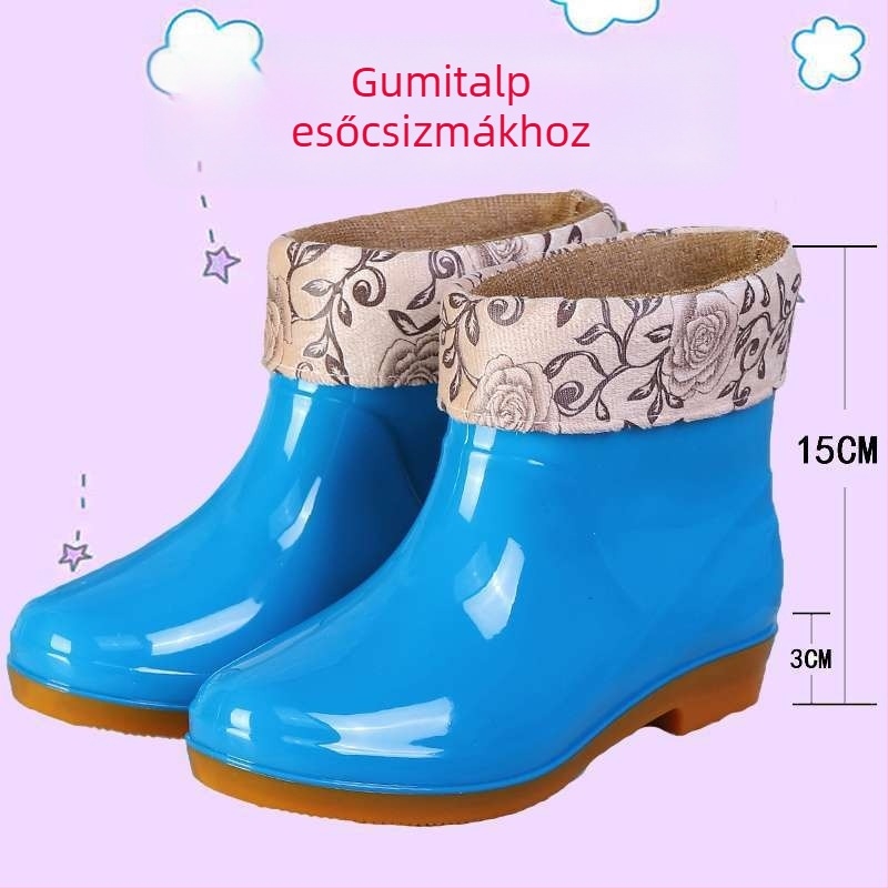 Női gumicsizmák esőre, felső része gumiból, felnőtteknek, őszre és télre