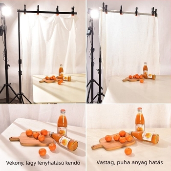 Fotóháttér – 100% pamut, lágy fény, átlátszó anyag a still life és ételfotóhoz