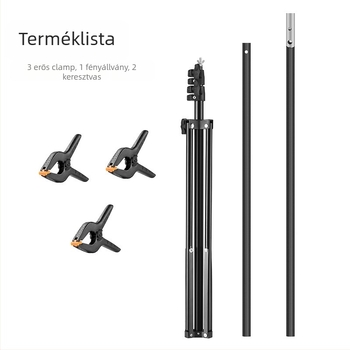 Zhijie Fotóháttér Állvány, 3 részes, csövek átmérője 2,2/1,8/1,6 cm, súly 0,95 kg